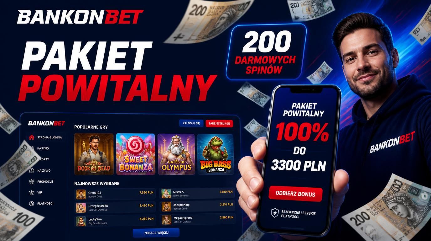 ekran kasyna z promocją powitalną, bonus powitalny 100% do 3300 PLN i 200 darmowych spinów 
