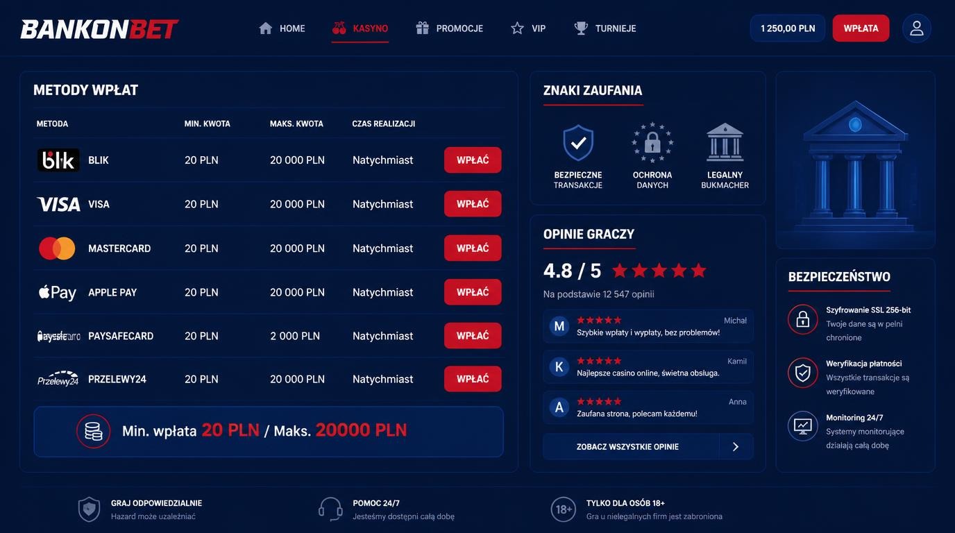 Tabela z limitami wpłat i zaufaniem
