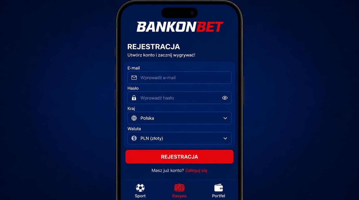 Interfejs mobilny Bankonbet – szybka rejestracja i bonus powitalny